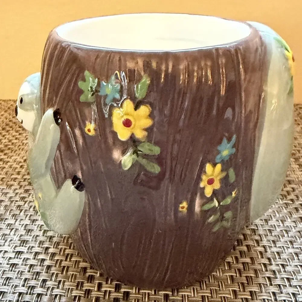 3D Sloth Figural Coffee Mug Natural Life Ceramic Cup Don’t Hurry Folk Art Gift